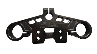 SBC Performance black billet aluminum triple tree for 2023.5–2026 Harley-Davidson CVO Road Glide motorcycles